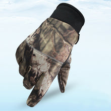 Load image into Gallery viewer, Autumn and winter men's and women's camouflage riding gloves full finger outdoor non-slip warm fleece gloves touch screen fishing gloves