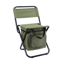 Load image into Gallery viewer, Folding Fishing Chair Backpack Insulation with Cooler Bag Portable Folding Beach Chair Seat Camping Chairs Folding Stool Chair