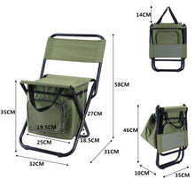 Load image into Gallery viewer, Folding Fishing Chair Backpack Insulation with Cooler Bag Portable Folding Beach Chair Seat Camping Chairs Folding Stool Chair