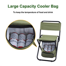 Load image into Gallery viewer, Folding Fishing Chair Backpack Insulation with Cooler Bag Portable Folding Beach Chair Seat Camping Chairs Folding Stool Chair