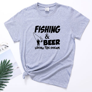 Fishing Print Loose Plus Size Women'S Short-Sleeved T-Shirt