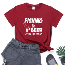 Load image into Gallery viewer, Fishing Print Loose Plus Size Women&#39;S Short-Sleeved T-Shirt