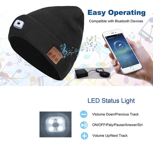 Bluetooth Knitted Hat Outdoor Night Running Night Fishing Led Light