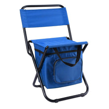 Load image into Gallery viewer, Folding Fishing Chair Backpack Insulation with Cooler Bag Portable Folding Beach Chair Seat Camping Chairs Folding Stool Chair